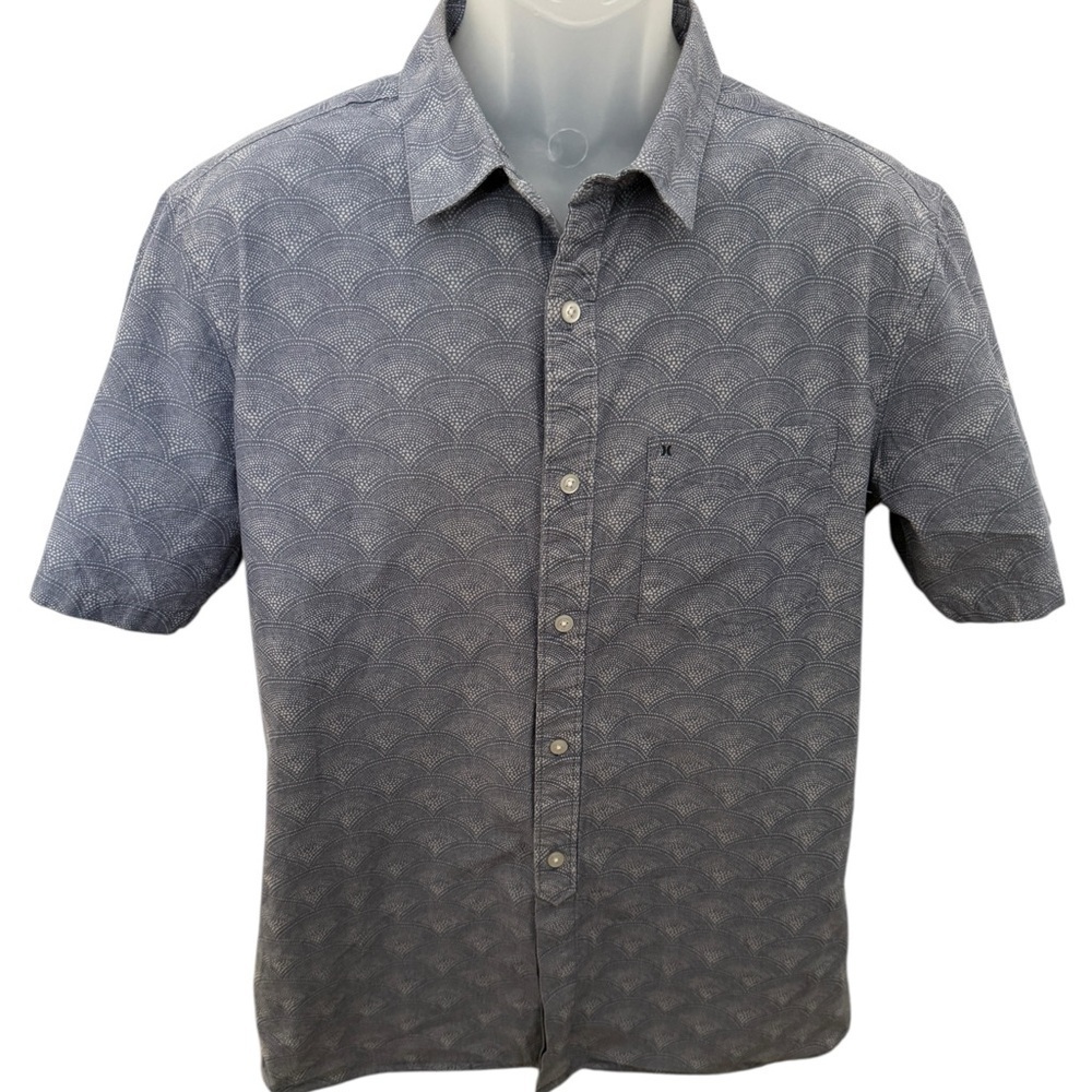HURLEY Casual Short Sleeve Collared Shirt Classic Fit Men L Large